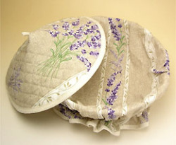 Provencal basket with lid (Lavender 2007. natural) - Click Image to Close